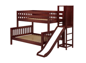High Twin over Full Bunk Bed with Slide Platform